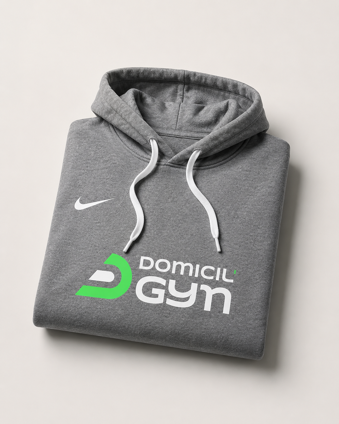 Sweat à capuche Nike Femme Domicil'Gym gris - produit plié 