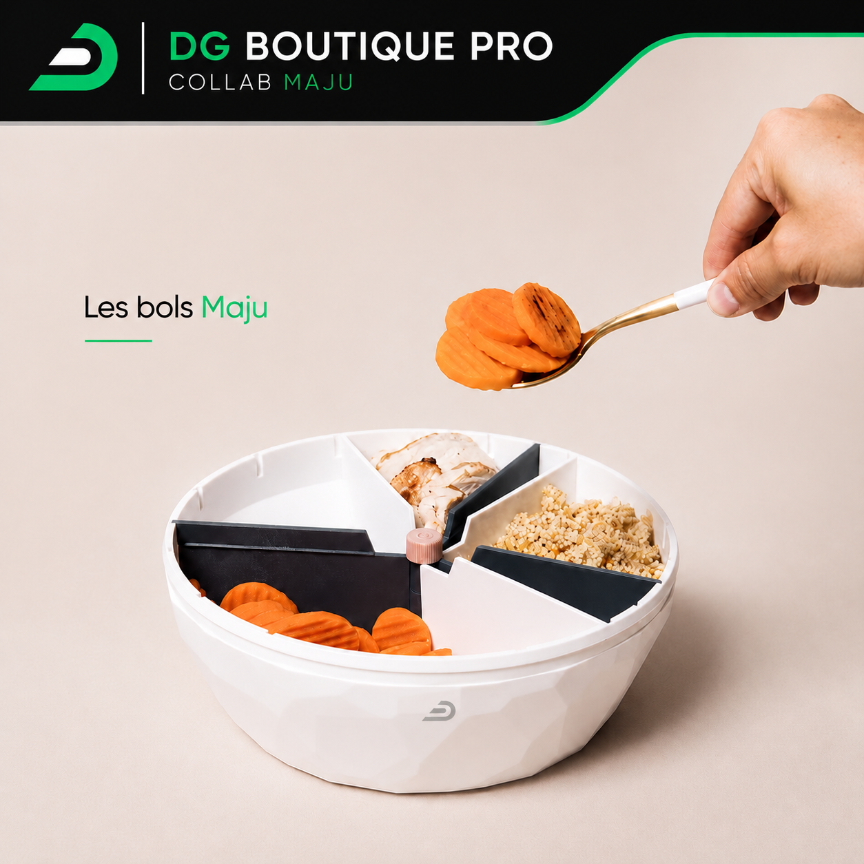 Bol maju avec compartiments réglables pour portions